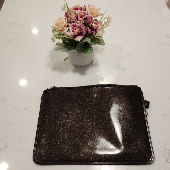KATE SPADE Black Glitter Pouch, like New - Picture 4 of 4